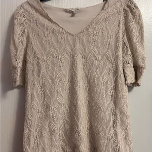 Cato Cream Puff Sleeve Ruffled Blouse